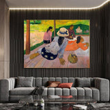 Paul Gauguin Hand Painted Oil Painting Afternoon Rest Abstract People Classic Retro Wall Art Room Decor