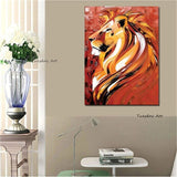 Modern Art Color Animal Lion Hand Painted Oil Painting Canvas Art Bedrooms