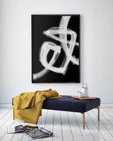 Hand Painted oil painting Abstract Brush Stroke Art Black And White Painting Modern Scandinavian Decor Modern Wall