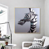 Hand Painted Zebra Animal Oil Paintings Hot Sell Wall Art Unique Canvas Oil Painting