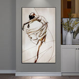 Wall Art Oil Painting Hand Painted Pretty Dancing Girl Abstract Paintings Canvas Modern