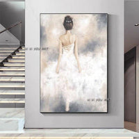 Abstract Hand-Painted Decorative Simple Model Room White Dress Girl Bedroom