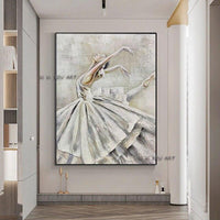 Contemporary Abstract Hand Painted Painting Ballet Girl Wall Art Modern On Canvas