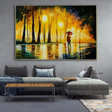 Hand Painted Landscape Oil Painting Park Walking Alone In The Street Art Canvas Corridor Office