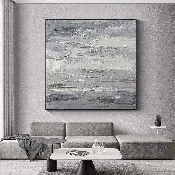 Contemporary Abstract Hand Painted Painting In Light Color Modern On Canvas