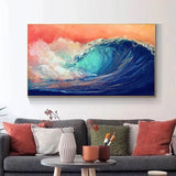 Modern Oil Painting Hand Painted Canvas Abstract Ocean Wave Landscape Decor As