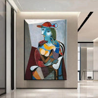 Hand Painted Famous Pablo Picasso Painting Women Painting Sitting Mary Thal Canvas Oil Painting