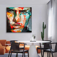 Hand Painted Face Oil painting Francoise Nielly portrait figure Wall Art