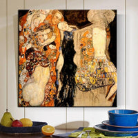 Hand Painted Classic Gustav Klimt Bride Abstract Oil Painting on Canvas Modern Arts Unframed