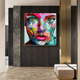 Hand Painted Palette knife Face oil paintings on canvas wall art pictures heavy texture oil painting home decoration