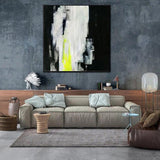 Acrylic Hand Painted Oil Painting Abstract Black White Painting On Canvas Wall Art Minimalist Black Art