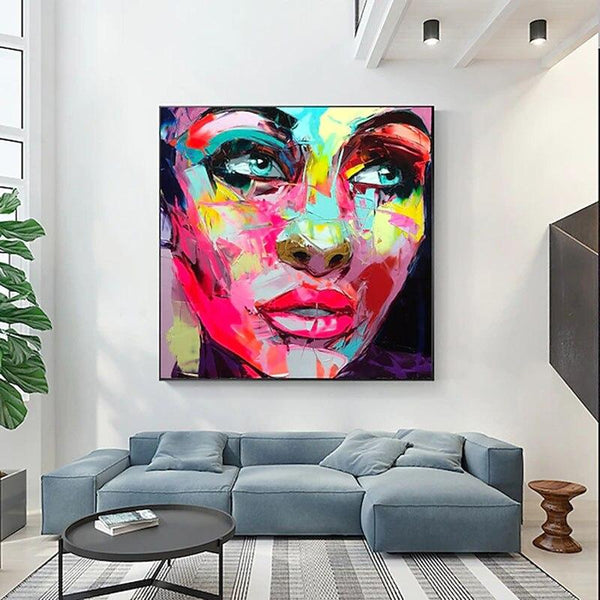 Oil Paintings Hand Painted Modern Knife Face Portrait Painting Abstract On Canvas Art Decor