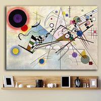 Hand Painted Modern Abstract Wall Art By Wassily Kandinsky Canvas Paintings Decor