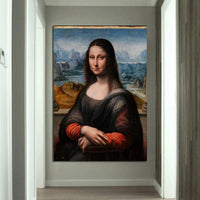 Hand Painted Da Vinci Famous Mona Lisa's Smile Canvas Oil Paintings Wall Art for Homes