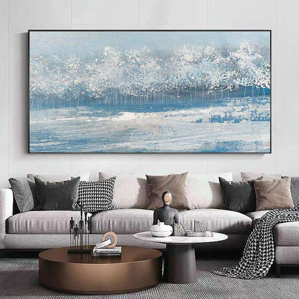 Abstract Hand Painted Canvas Snow Landscape Oil Painting Wall Art Pictures Nordic Wall Pictures For Living Room Decor