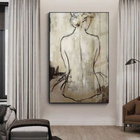 Hand Painted Oil Painting Abstract Characters Naked Girl Paintings Canvas Modern Wall Art Newest Wall Unframe Decoration