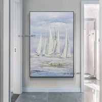 Hand Painted Abstract Wall Art Canvas Modern Seascape Canvas Paintings