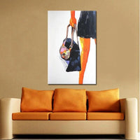 Hand Painted Modern Abstract Fashion Girl Oil Painting On Canvas Wall Art Hotel Decoration