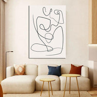 Simple Figure Line Abstract Oil Painting Modern Hand Painted Oil Painting Canvas Unframe