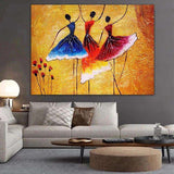 Abstract Dancing Girl Hand Painted Oil Painting on Canvas Figure Art Wall Poster Pictures for Living Room Home Decoration