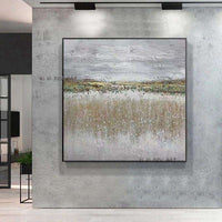 Abstract Art Grey Gold Foil Hand Painted Wall Art Canvas Pictures for Living Room Home Decoration
