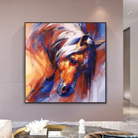 Hot Sales Hand Painted Horse Animal Original Canvas Painting Modern Artwork Thick Oil For Living