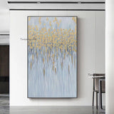 Art Hand Painted Gold Foil Oil Painting On Canvas Modern Abstract Oil Painting For Wall