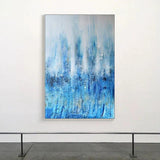 Hand Painted Oil Painting Canvas Simple Blue Landscape Abstract Arts d