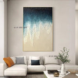 Hand Painted Abstract Contemporary Seascape Minimalist Modern Wall Art Decorative