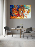 Hand-Painted Hand Painted Oil Painting Modern Classic Cool Stallion Abstracts Home Painting