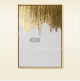 Wall decor Hand Painted abstract gold Home decor Canvas painting Geometric Artwork picture