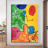 Hand Painted Juan Miro Abstract Children's Art Canvas Oil Paintings Modern Murals