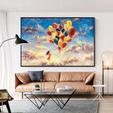 Hand Painted Oil Painting On Canvas Abstract Air Balloon Wall Art Decoration