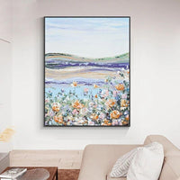 Modern Abstract Hand Painted Oil Painting Modern Style Beautiful Flowers Decorative AS