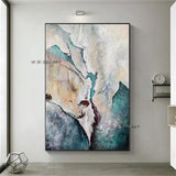 Hand Painted Blue Mountain Backdrop Decorative Painting Entrance Hallway Office Lobby Paintings