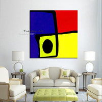 Oil Painting Modern Blue Yellow Red Black Abstract Wall Decorative Item Textured Acrylic Canvas Wall Art Entrance Decor