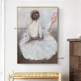 Hand Painted Ballet Dancer Girl Pure Hand Painted Sexy Lady Artwork Wall Canvas Art For Bedroom Decor