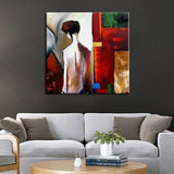 Hand Painted Oil Painting Retro Impression Figure People Abstract Canvas Modern Room Wall Decor