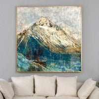 Hand Painted Mountain View Abstract On Canvas Modern