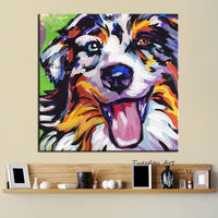 size Hand Painted Oil Painting Street Art Dog Abstract Wall Paintingative Room