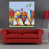 Hand Painted Canvas Oil Paintings Hot Air Balloon Landscape American Style Wall Art For Modern