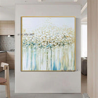 Hand Painted Acrylic heavy texture Modern Abstract Gold Tree Flower Canvas