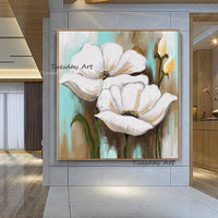 Oil Painting Hand Painted Texture Flower On Canvas Modern Decoration Abstract Wall Art Canvass