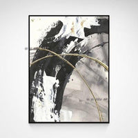 Hand Painted Abstract Wall Art Black and WhiteStyle Minimalist Modern On Canvas Decorative