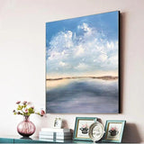 Textured Sea Landscape Hand Painted Modern Abstract Oil Painting on Canvas