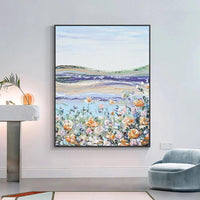 Modern Abstract Hand Painted Oil Painting Modern Style Beautiful Flowers Decorative AS