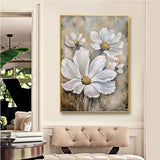 Hand Painted Retro Oil Painting Classic Flower Abstract Wall Canvas Modern Artwork Room Decor