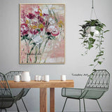 Hand Painted Oil Painting Palette Knife Classical Flowers Item Textured Acrylic Canvas Entrance