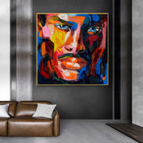 Hand Painted Cool Man Figure Knife Street Modern Abstract Best Quality Oil Painting Fashion Portrait Art