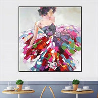 Hand Painted Beautiful People Oil Paintings Noble Villa Ornamentals Dancing Girl Abstract